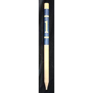 Croquet Stake 14'' Replacement Size 1 Blue Striped Blond Wood Summer Backyard